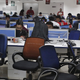 Employees of Shopclues.com work inside their office in Gurgaon